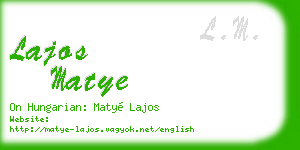lajos matye business card